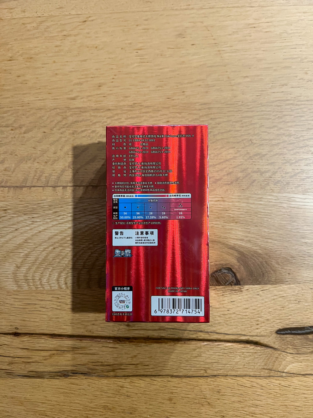 (Chinese) Pokèmon: Gem Pack Vol.4 Sealed Booster Box (18 Packs)